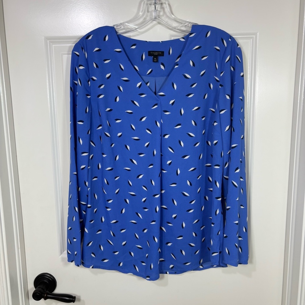 Talbots Popover Long Sleeve Pleated Blouse Women’s MP